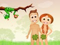 Funny Adam and Eve Royalty Free Stock Photo