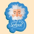 Funny Albert Einstein Cartoon Portrait Isolated Royalty Free Stock Photo