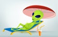 Funny Alien Cartoon Illustration