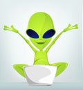 Funny Alien Cartoon Illustration Royalty Free Stock Photo