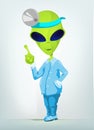 Funny Alien Cartoon Illustration Royalty Free Stock Photo