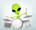 Funny Alien Cartoon Illustration Royalty Free Stock Photo