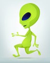 Funny Alien Cartoon Illustration Royalty Free Stock Photo