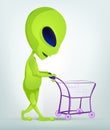 Funny Alien Cartoon Illustration Royalty Free Stock Photo