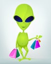 Funny Alien Cartoon Illustration Royalty Free Stock Photo