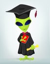 Funny Alien Cartoon Illustration Royalty Free Stock Photo