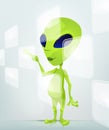 Funny Alien Cartoon Illustration Royalty Free Stock Photo
