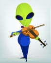 Funny Alien Cartoon Illustration Royalty Free Stock Photo