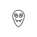 Funny alien line icon