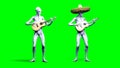 Funny alien plays on acustic guitar. Realistic motion and skin shaders. 3d rendering.