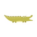 Funny alligator with open mouth isolated element. Funny crocodile character Royalty Free Stock Photo