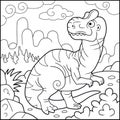 funny allosaurus, coloring book