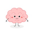 Funny angry cartoon brain character vector illustration Royalty Free Stock Photo