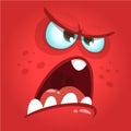 Funny angry cartoon monster face Royalty Free Stock Photo