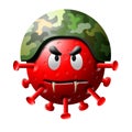 Funny coronavirus molecule i helmet