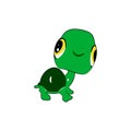 Funny animal. Beautiful cartoon turtle.