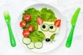 Funny animal face sandwich for children, fox sandwich Royalty Free Stock Photo