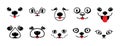 Funny Animal Faces icons Bundle. Can use for Face Masks or T-shirt. Set  Cute Cat faces, Dog faces isolated on white background. Royalty Free Stock Photo