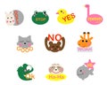 Funny animal vector sticker set. Royalty Free Stock Photo