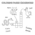 Funny Animals Coloring Book Crossword Royalty Free Stock Photo