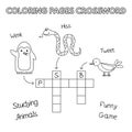 Funny Animals Coloring Book Crossword Royalty Free Stock Photo