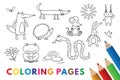 Funny Animals Coloring Book Royalty Free Stock Photo