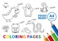 Funny Animals Coloring Book Royalty Free Stock Photo