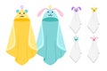 Funny animals kids towels Royalty Free Stock Photo