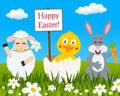 Funny Animals Wishing a Happy Easter Royalty Free Stock Photo