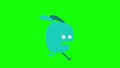 Funny animation gif character on isolated background. Flask cartoon character.