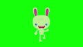 Funny animation gif character on isolated background. Happy Bunny cartoon character.