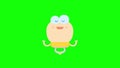 Funny animation gif character on isolated background. Yoga lover cartoon.