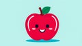 Funny apple with smiling face. AI generated Royalty Free Stock Photo