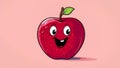 Funny apple with smiling face. AI generated Royalty Free Stock Photo