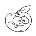 Funny apple vitamins fruit character illustration cartoon coloring Royalty Free Stock Photo