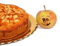 Funny apples with apple pie Royalty Free Stock Photo