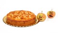 Funny apples with apple pie Royalty Free Stock Photo
