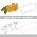 Funny apricot. Drawing worksheet.