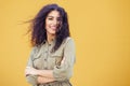 Young Arab Woman with curly hair outdoors Royalty Free Stock Photo