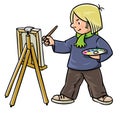 Funny artist or painter. Royalty Free Stock Photo