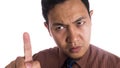 Funny Asian Man Close Up Angry Expression Royalty Free Stock Photo