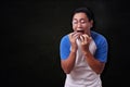 Funny Asian Man Crying Royalty Free Stock Photo