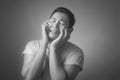 Funny Asian Man Crying Royalty Free Stock Photo