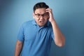 Funny Asian Man Looked Confused Royalty Free Stock Photo