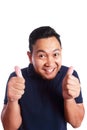 Funny Asian Man Smiling Royalty Free Stock Photo