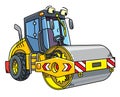 Funny asphalt compactor car with eye