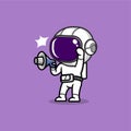 funny astronaut cartoon demonstrating Royalty Free Stock Photo