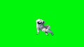 Funny astronaut dancing . Green screen. 3d rendering.