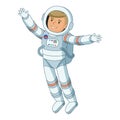 Funny astronaut in outer space, astronaut floating in space