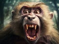 Ai Generated illustration Wildlife Concept of Funny baboon monkey Royalty Free Stock Photo